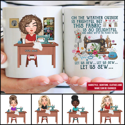 89Customized Let us sew chibi personalized mug
