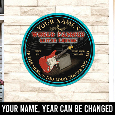 89Customized Guitar lounge if the music's too loud you're too old personalized wood sign