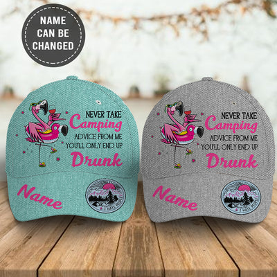 89Customized Personalized Cap Camping Flamingo Drinking Advice I Hate People