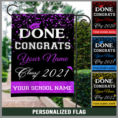 89Customized Personalized Flag Done Congrats Graduation