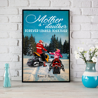 89Customized Snowmobiling Parent and Kid Personalized Poster