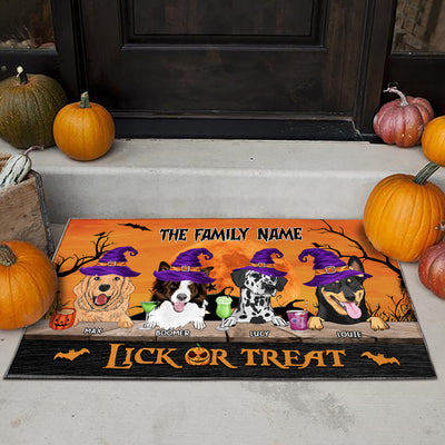 89Customized Happy Howloween Lick Or Treat Customized Doormat