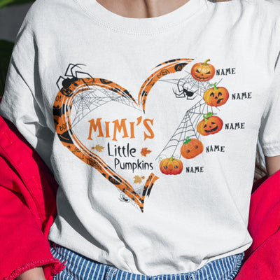 89Customized Mimi's little pumpkins halloween heart personalized shirt
