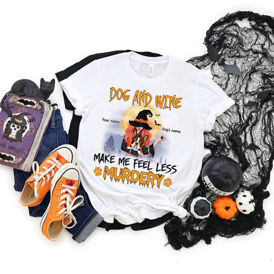 89Customized Dogs and wine make me feel less murdery Customized Shirt