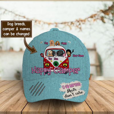 89Customized Personalized Cap Camping Happy Camper Dog