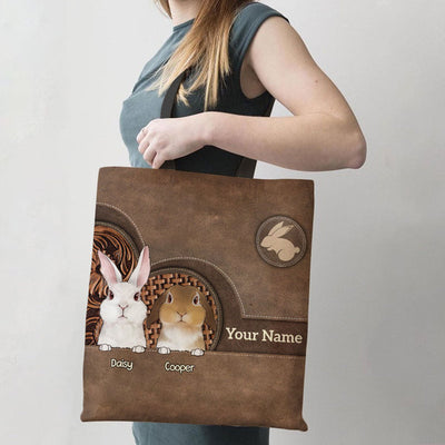 89Customized Rabbit Lovers Personalized Cloth Tote Bag
