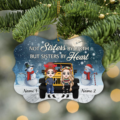 89Customized Not sisters by birth but sisters by heart Customized Ornament