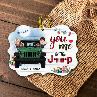 89Customized You me and the Jeep Personalized Ornament