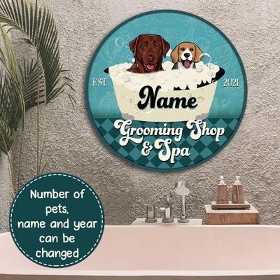89Customized Dogs And Cats Grooming Shop & Spa Personalized Wood Sign