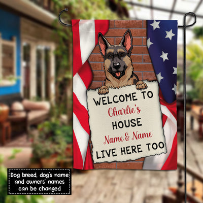 89Customized Welcome To Dog's House Personalized Flag