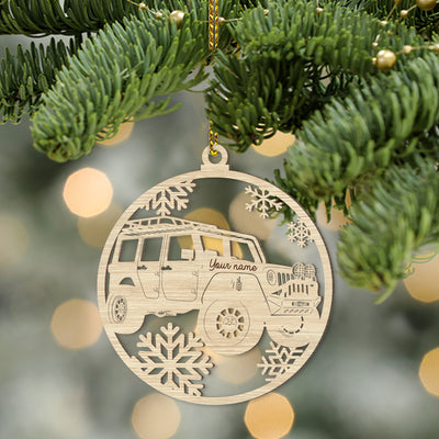 89Customized Wood Jeep Wrangler Personalized Ornament