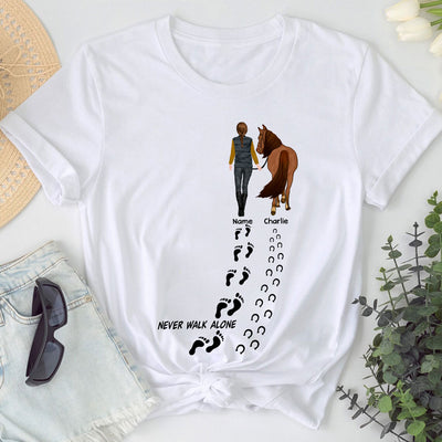 89Customized Never Walk Alone Horse Lovers Personalized Shirt