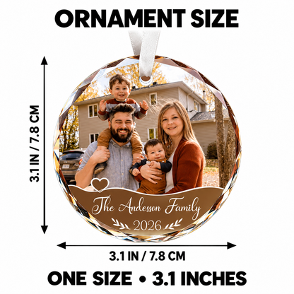 Fastpeace Custom Photo Glass Ornament 2026 - Personalized Family Christmas Ornament