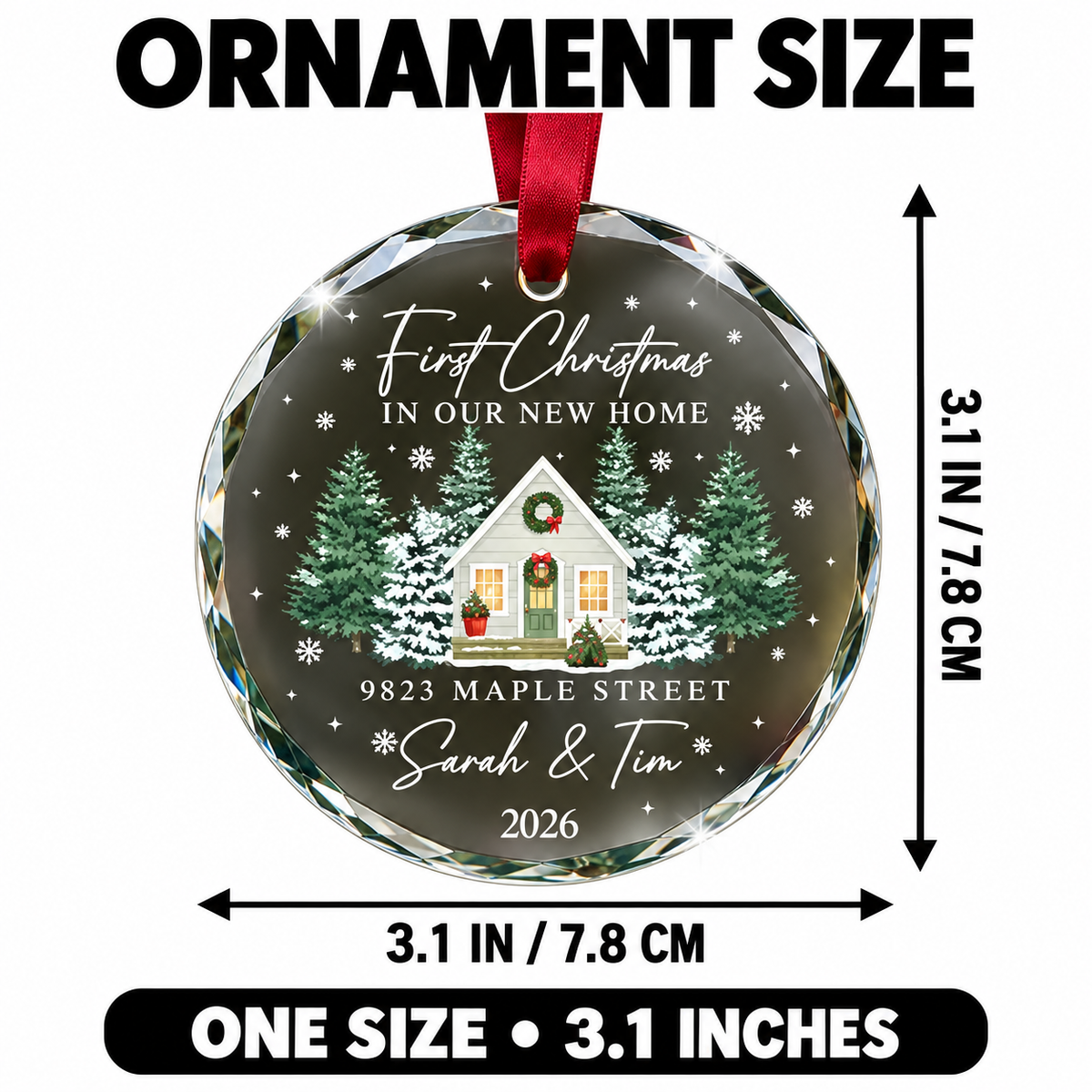 Fastpeace Personalizezd First Christmas In Our New Home Glass Ornament