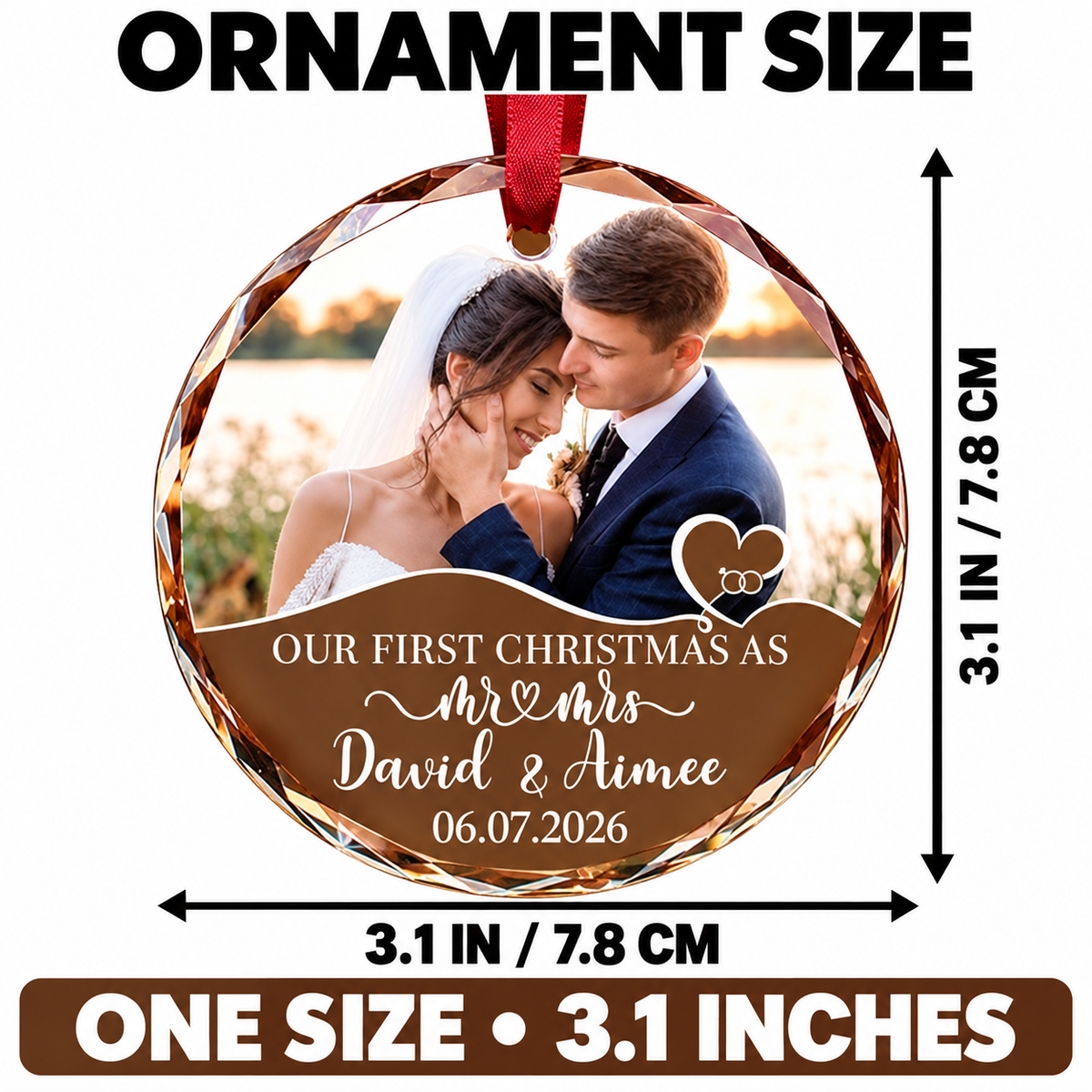 Fastpeace Personalized First Christmas as Mr & Mrs Glass Ornament 2026