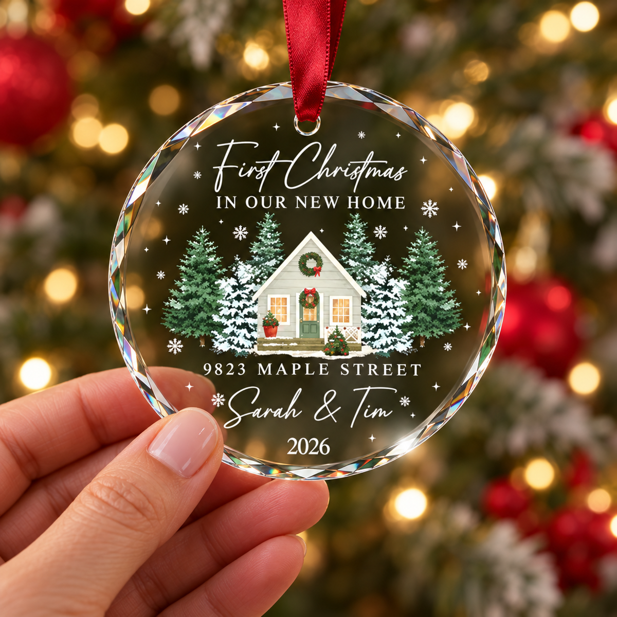 Fastpeace Personalizezd First Christmas In Our New Home Glass Ornament