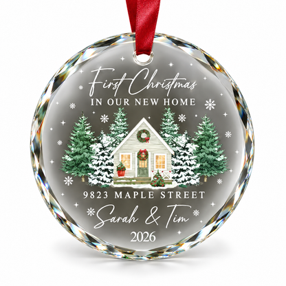 Fastpeace Personalizezd First Christmas In Our New Home Glass Ornament