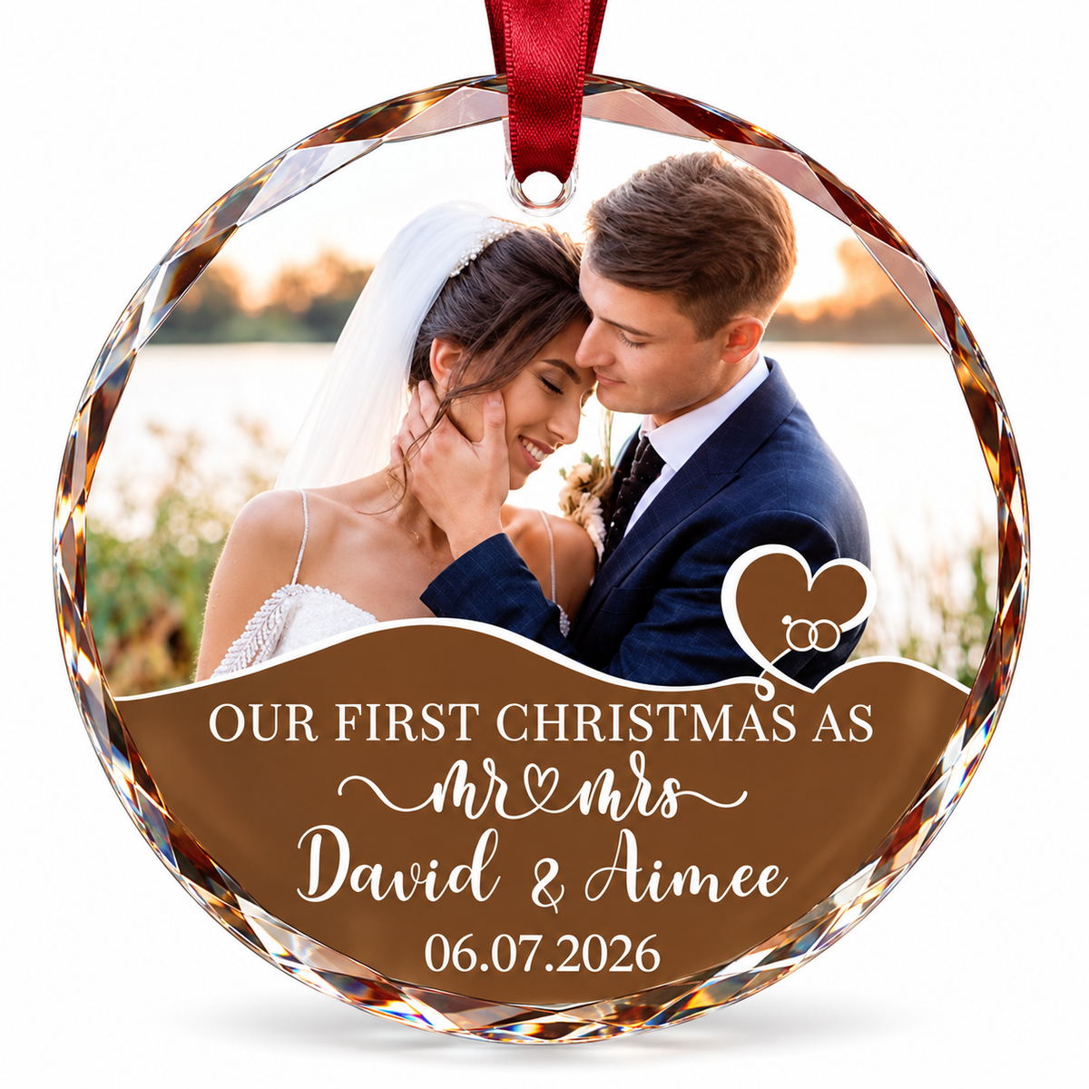 Fastpeace Personalized First Christmas as Mr & Mrs Glass Ornament 2026