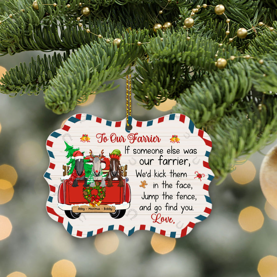 89Customized Thank You For Being My Farrier Horse Lovers Personalized One Sided Ornament