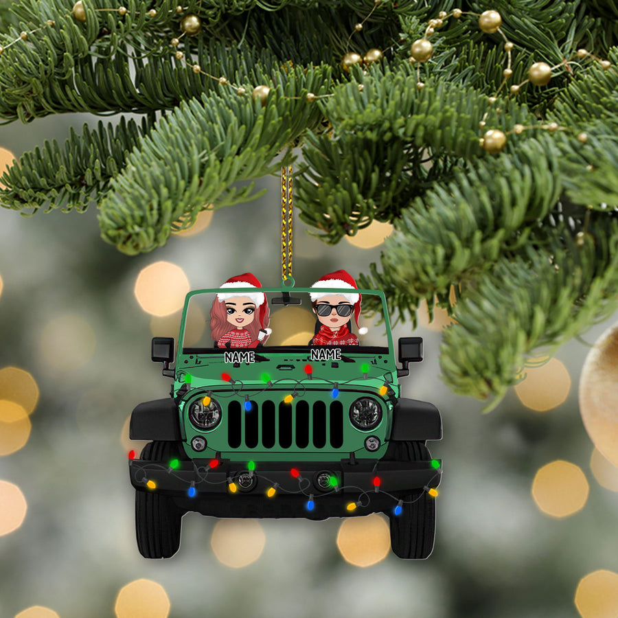 89Customized Jeep Couple Personalized Ornament