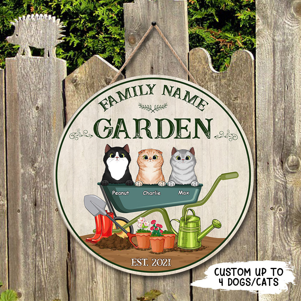 89Customized Gardening Dogs Personalized Wood Sign