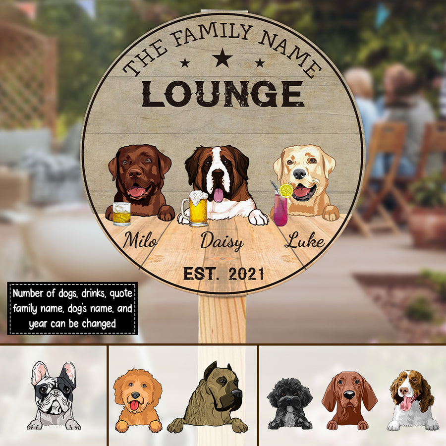 89Customized Dogs Basement Bar Personalized Wood Sign