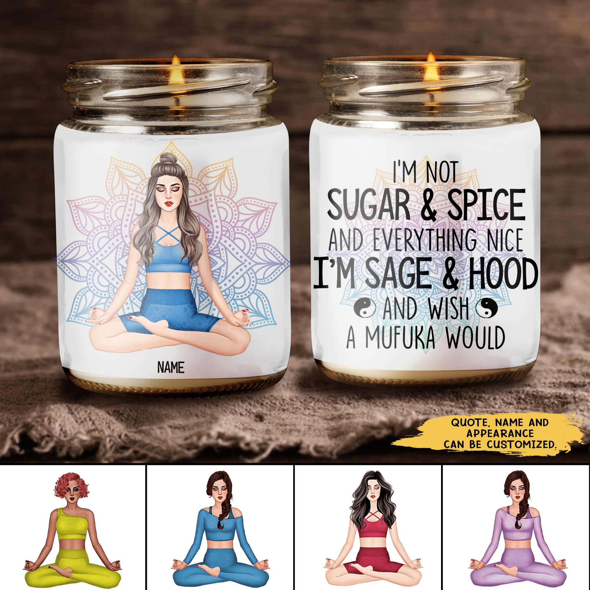 89Customized Inhale the good sh*t exhale the bullsh*t Yoga gift Personalized Candle