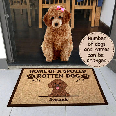 89Customized Home Of Spoiled Rotten Dogs Personalized Doormat