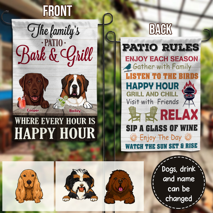 89Customized Dogs Patio Rules Personalized 2 Sided Flag