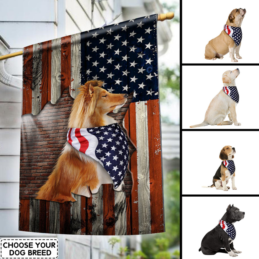 89Customized 4th of July Proud Dog Customized Garden Flag