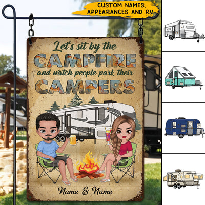 89 Customeized Making memories one campsite at a time Doll Camping Couple Ver.1 Personalized Metal Sign
