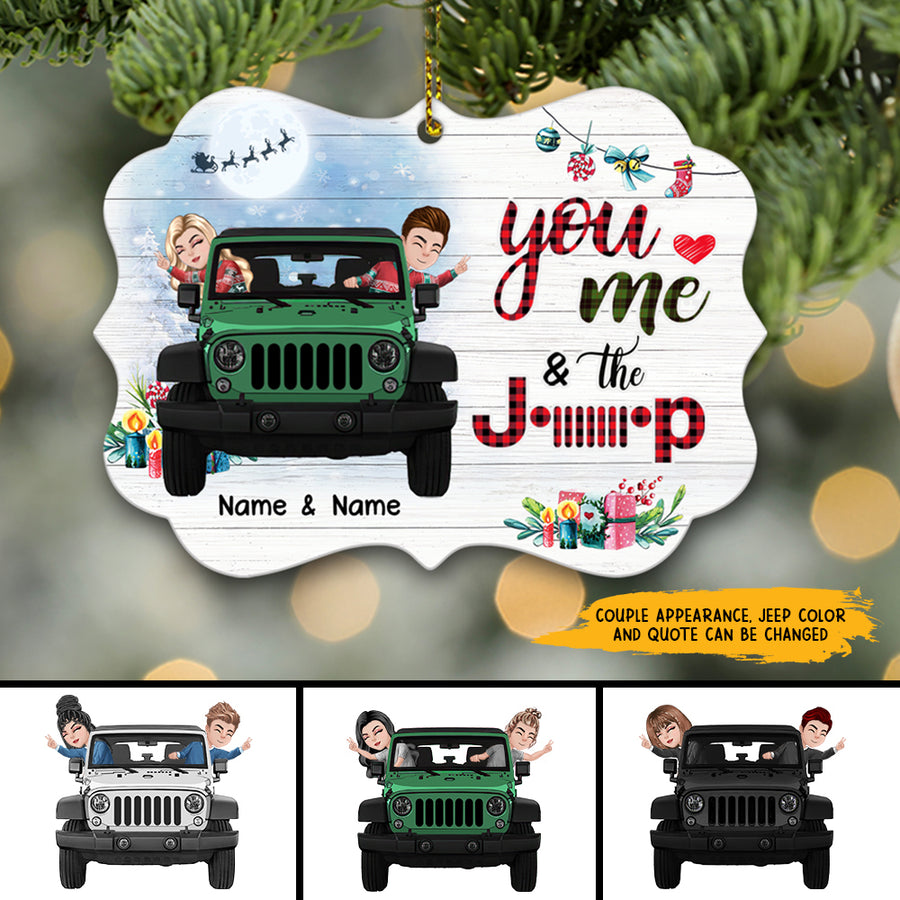 89Customized You me and the Jeep Personalized Ornament