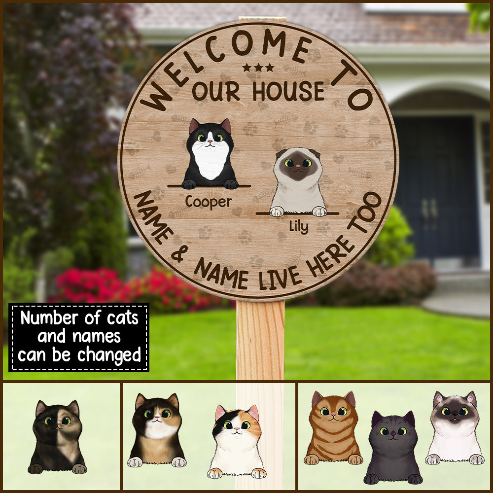 89Customized To Our House Cat Personalized Wood Sign