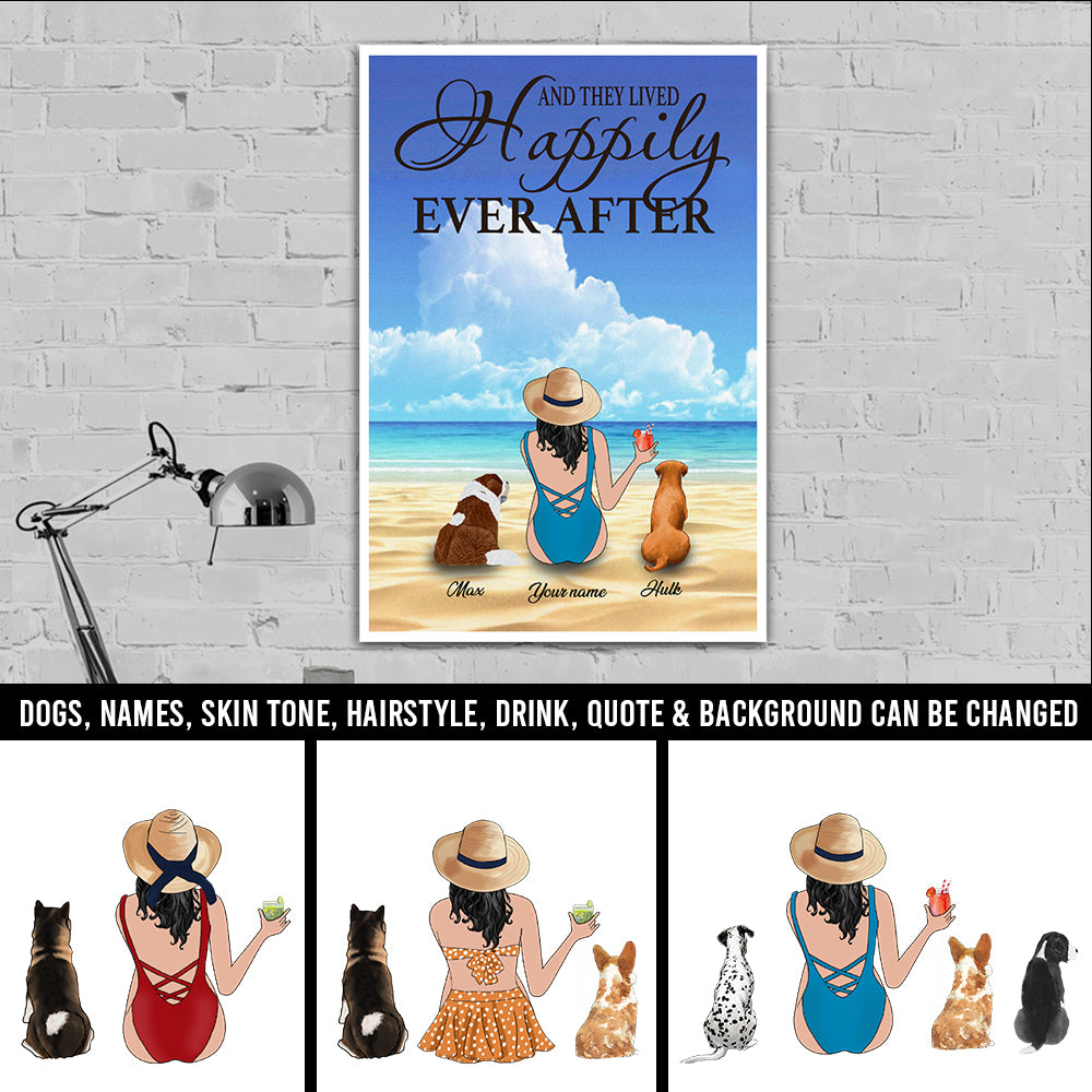 89Cusomized Dog Mom This Is Our Happy Place Personalized Poster