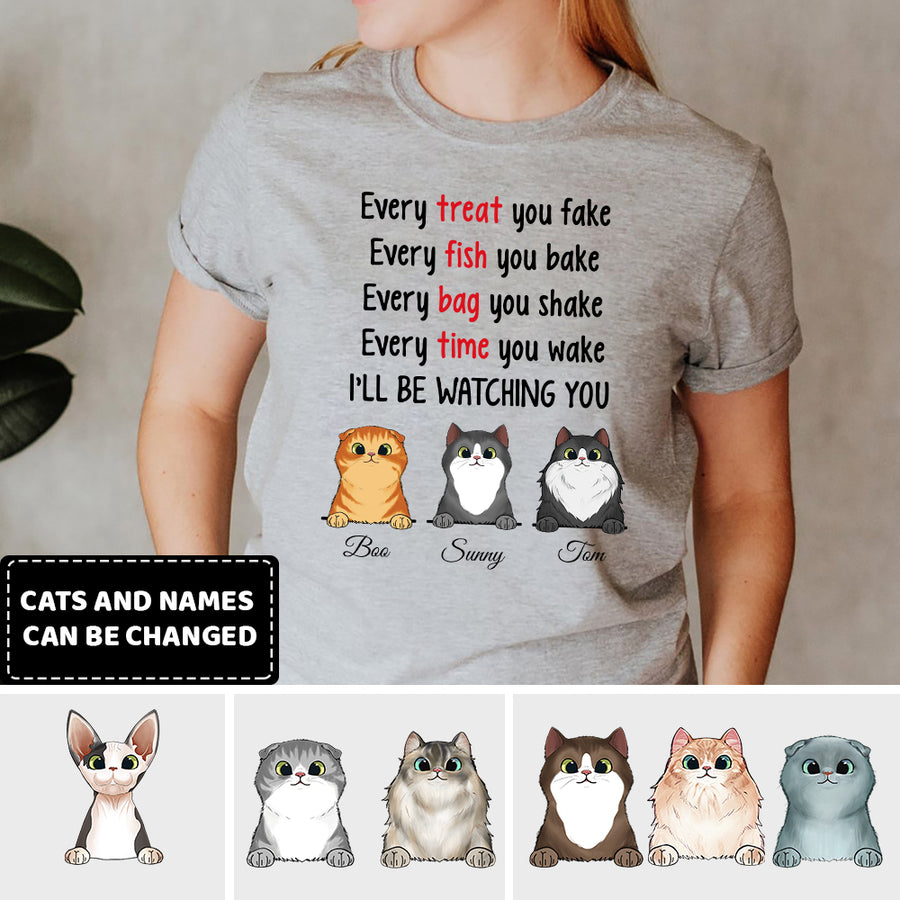 89Customized I'll Be Watching You Cat Lovers Funny Personalized Shirt