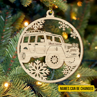 89Customized Wood Jeep Wrangler Personalized Ornament