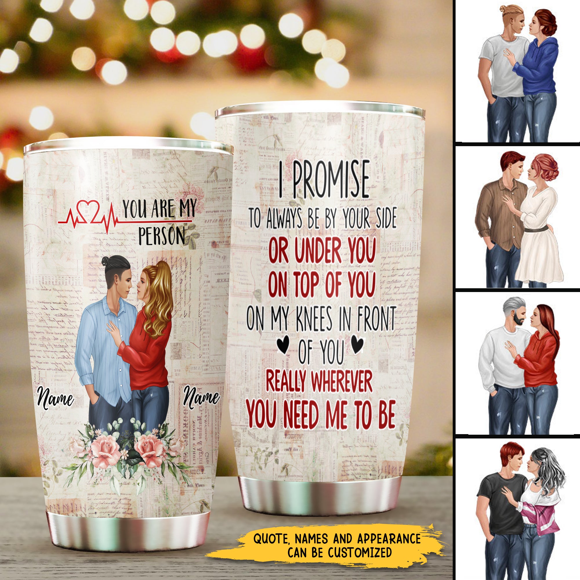 89Customized You are my person Valentine's Gift for Lovers Husband Wife Couple Personalized Tumbler