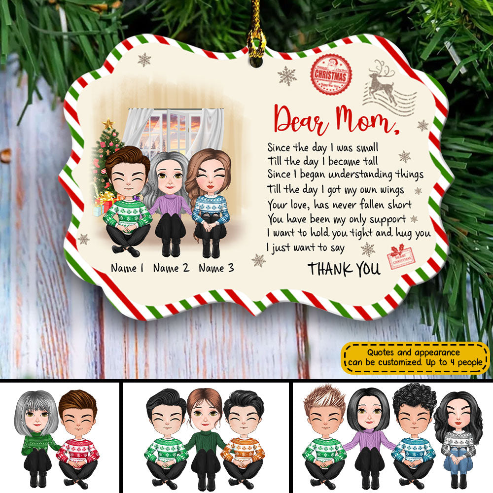 89Customized Dear mom For all the times that I forgot to say thank you Personalized Ornament