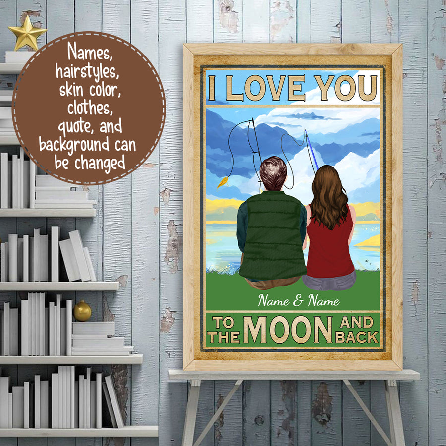 89Customized Fishing Couple Poster