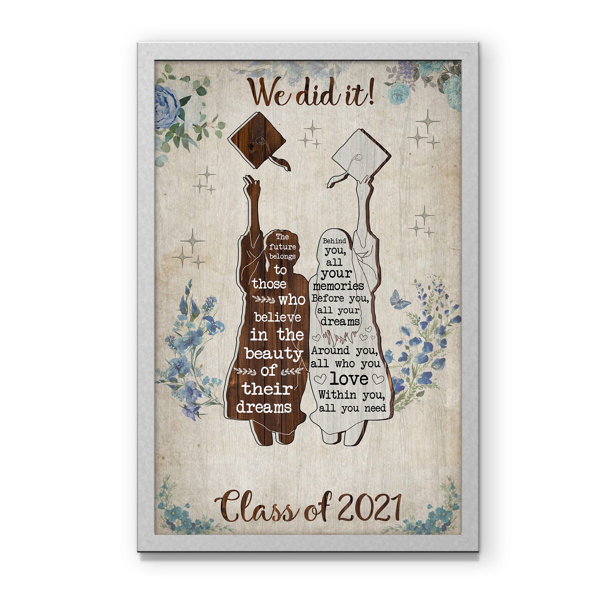 89C Personalized Poster Best Friends Graduation Vintage