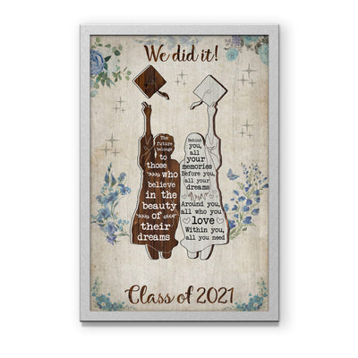 89C Personalized Poster Best Friends Graduation Vintage