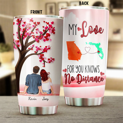 Long distance couple tumbler