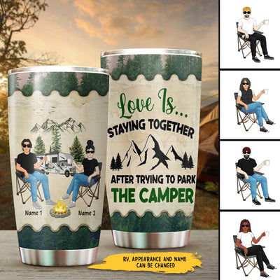 89Customized We're Better Together Camping Couple Personalized Tumbler