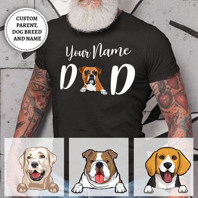 89Customized Dog Mom & Dog Dad Personalized T-shirt