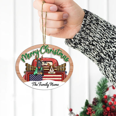 89Customized Merry Christmas Horses/Dogs Personalized One Sided Ornament