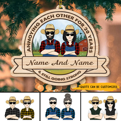 89Customized I vow to always love you even during harvest season Farmer Couple Personalized Ornament