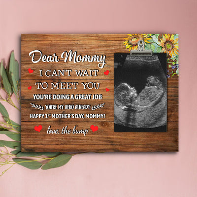 89Customized Dear Mommy I can't wait to meet you personalized photo clip frame