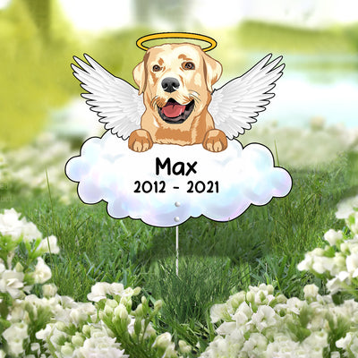 89Customized Dog Memorial Angel Dog on Cloud Metal Garden Art