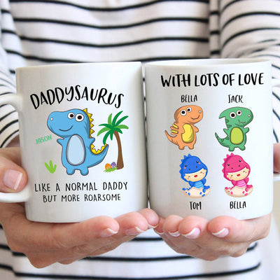 89Customized Personalized Mug Family Daddysaurus Normal Daddy Dinosaur