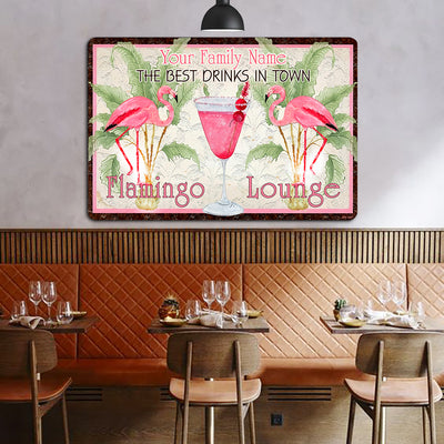 89Customized Flamingo Lounge 2 Customized Printed Metal Sign